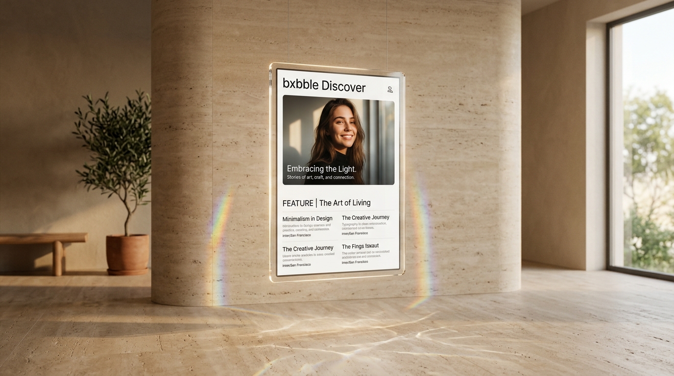 bxbble Discover floating glass interface
